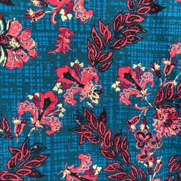 Lularoe Perfect T Womens Floral Top Cottagecore Blue Pink XXS - Picture 4 of 10